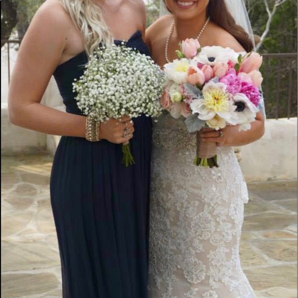 Navy chiffon formal dress